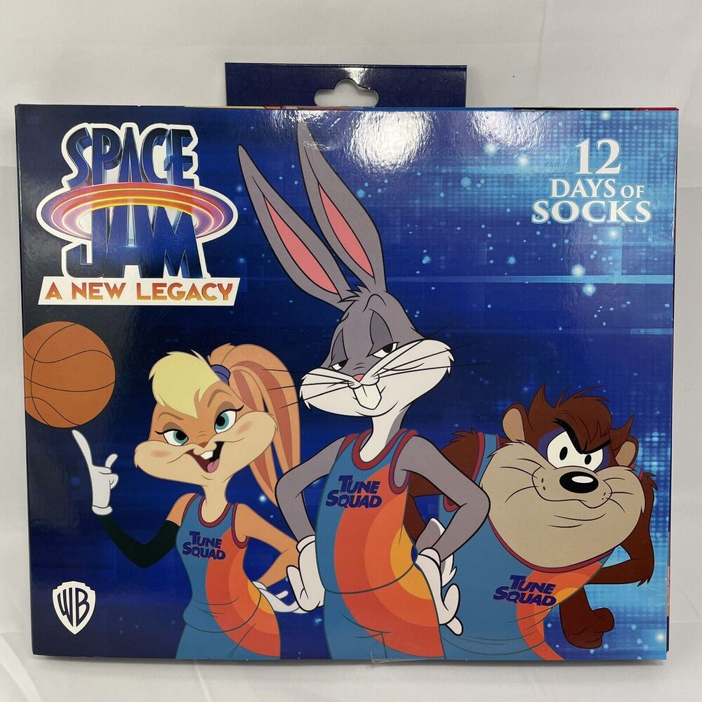 Space Jam A New Legacy 12 Days of Socks (4 Crew 8 Low Cut Socks)